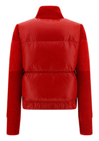Padded Wool & Mohair Cardigan - Red