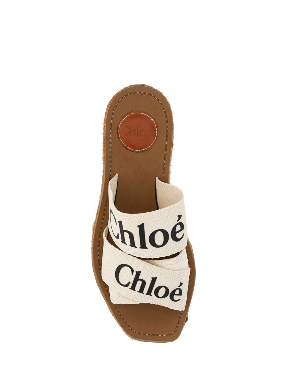 Woody Wedge Mule In Canvas - Ivory