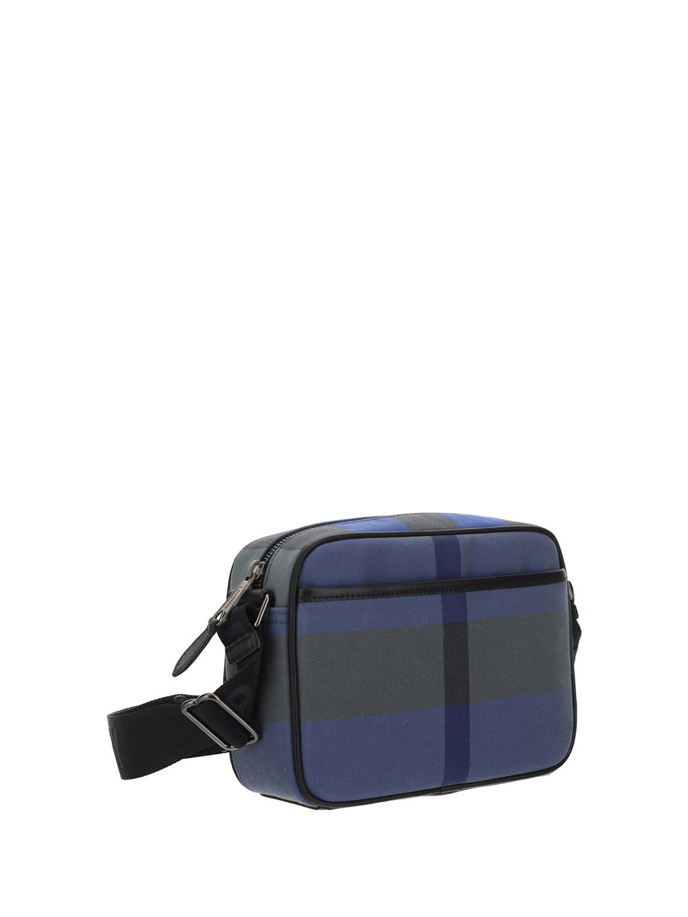 Check Cotton Crossbody Bag - Oceanic Blue