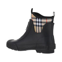 Vintage Check Neoprene and Rubber Rain Boots - Black / Archive Beige