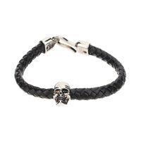 Skull Leather Bracelet - Black