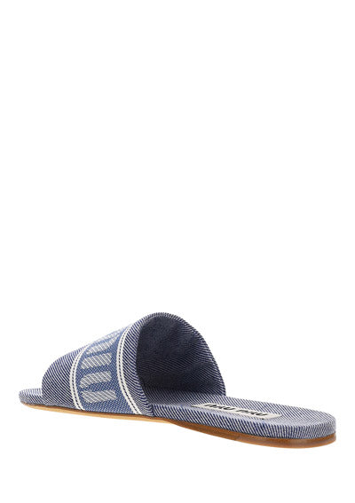Logo-Jacquard Denim Sandals