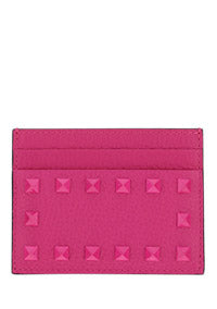 Rockstud Leather Card Case - Pink PP