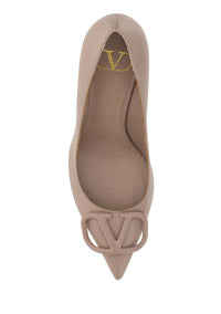 VLogo Signature Embellishment Calfskin Pump - Poudre