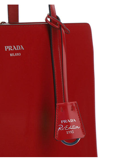 Prada Re-Edition 1995 Brushed Leather Medium Handbag - Scarlet Red