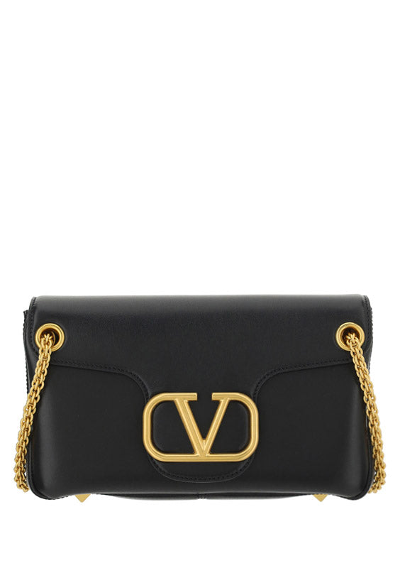 Stud Sign Nappa Shoulder Bag - Black