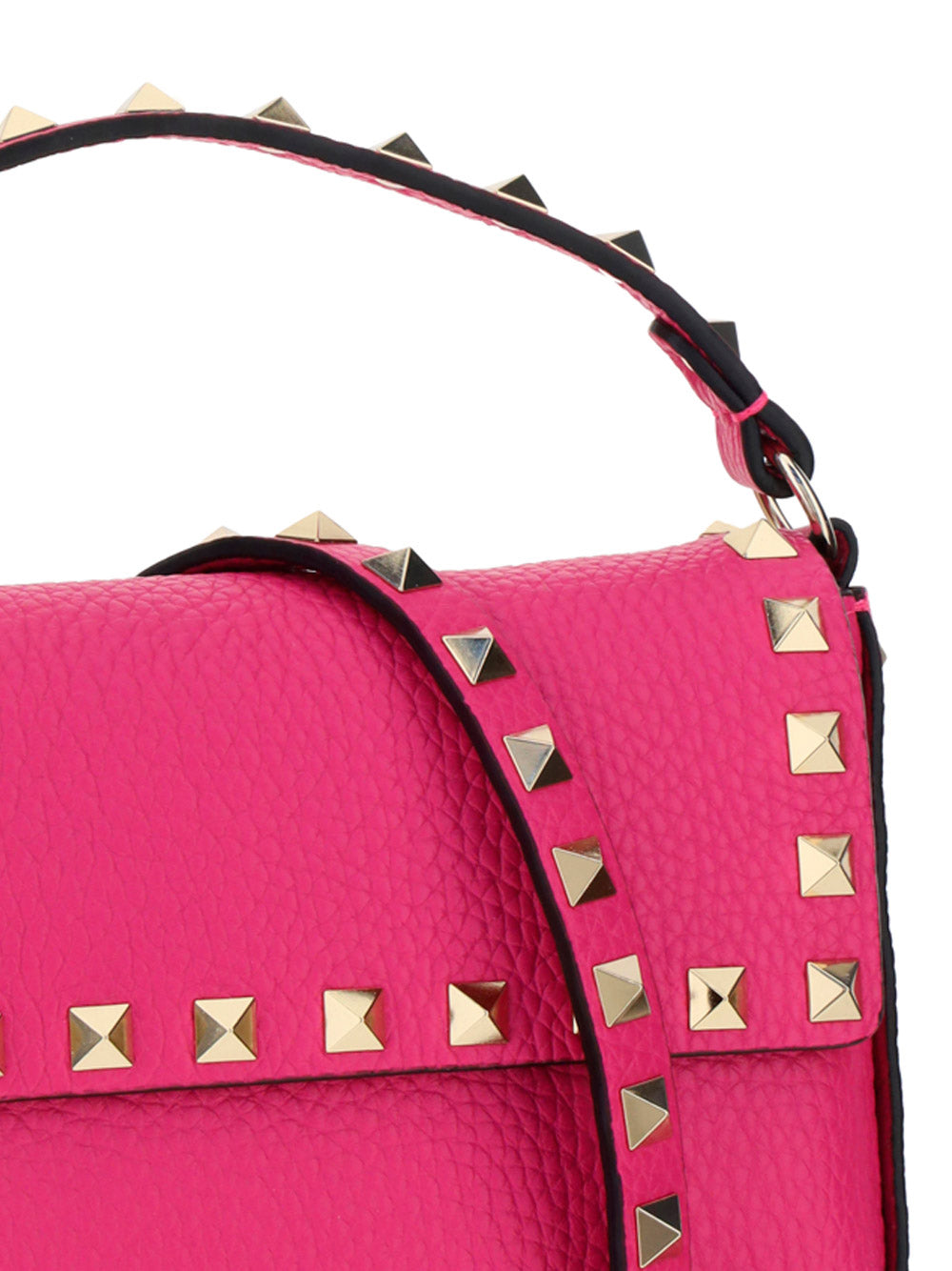 Rockstud Grainy Calfskin Pouch - Pink PP