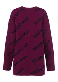 Allover Logo Cardigan - Purple
