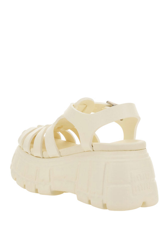 Rubber Platform Sandals - White
