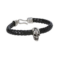 Skull Leather Bracelet - Black