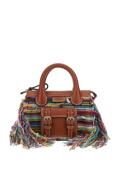 Edith Mini Bag in Recycled Cashmere Knit & Buffalo Leather - Multicolor