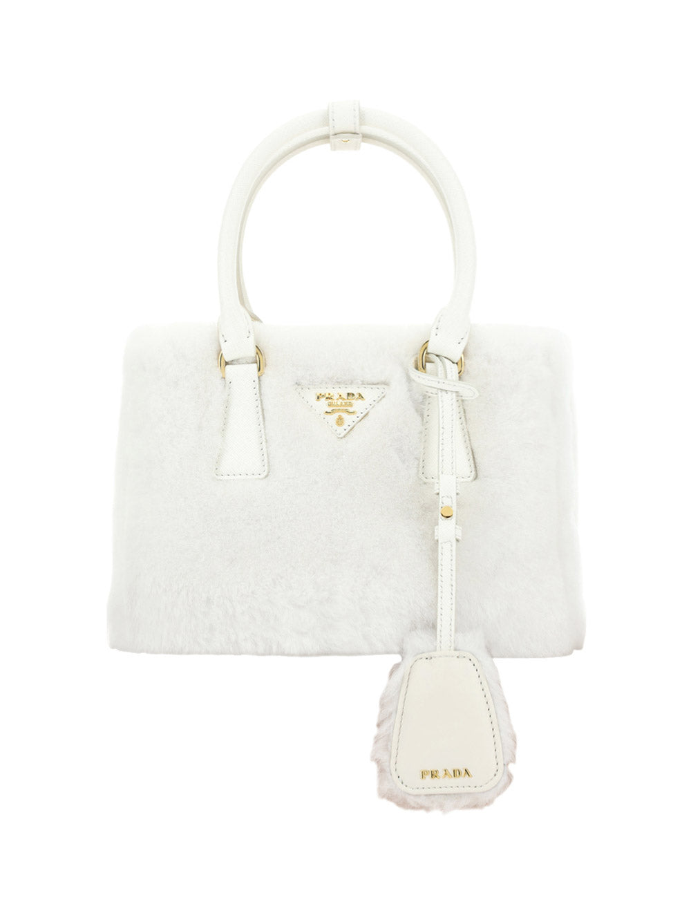 Prada Galleria Shearling Mini-bag - White