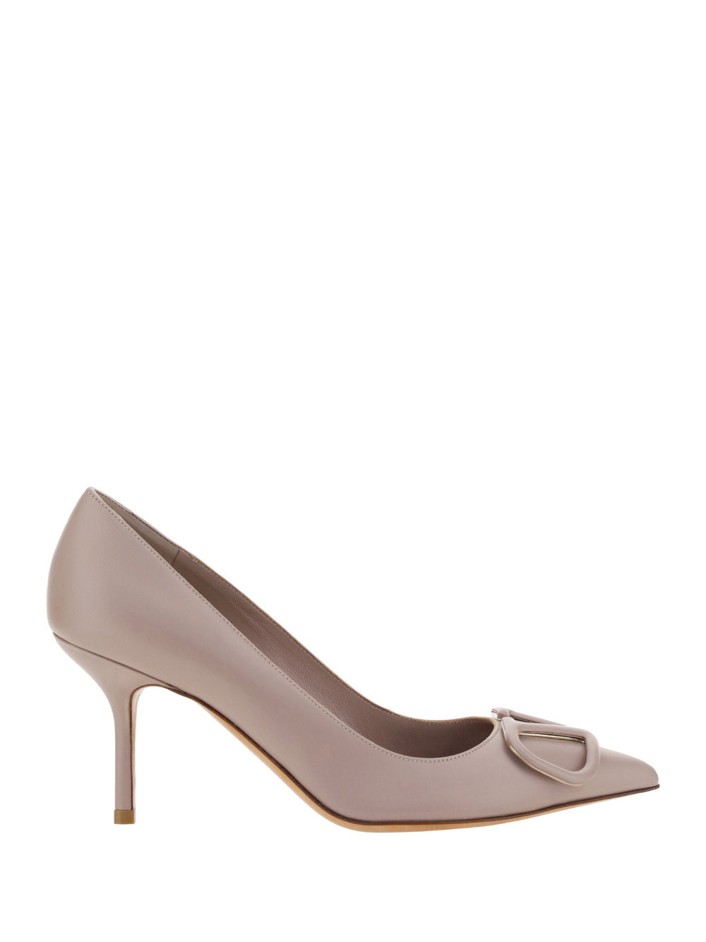 VLogo Signature Embellishment Calfskin Pump - Poudre