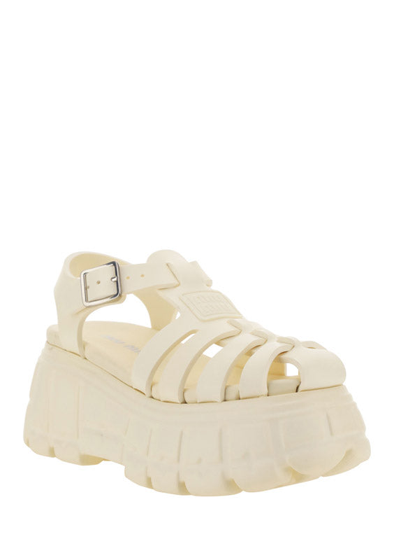 Rubber Platform Sandals - White