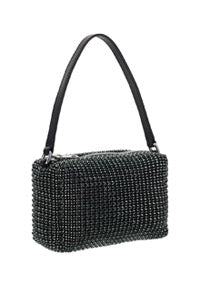 Heiress Medium Pouch Bag in Rhinestone Mesh