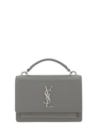 Sunset Chain Wallet Bag in Smooth Leather - Grey