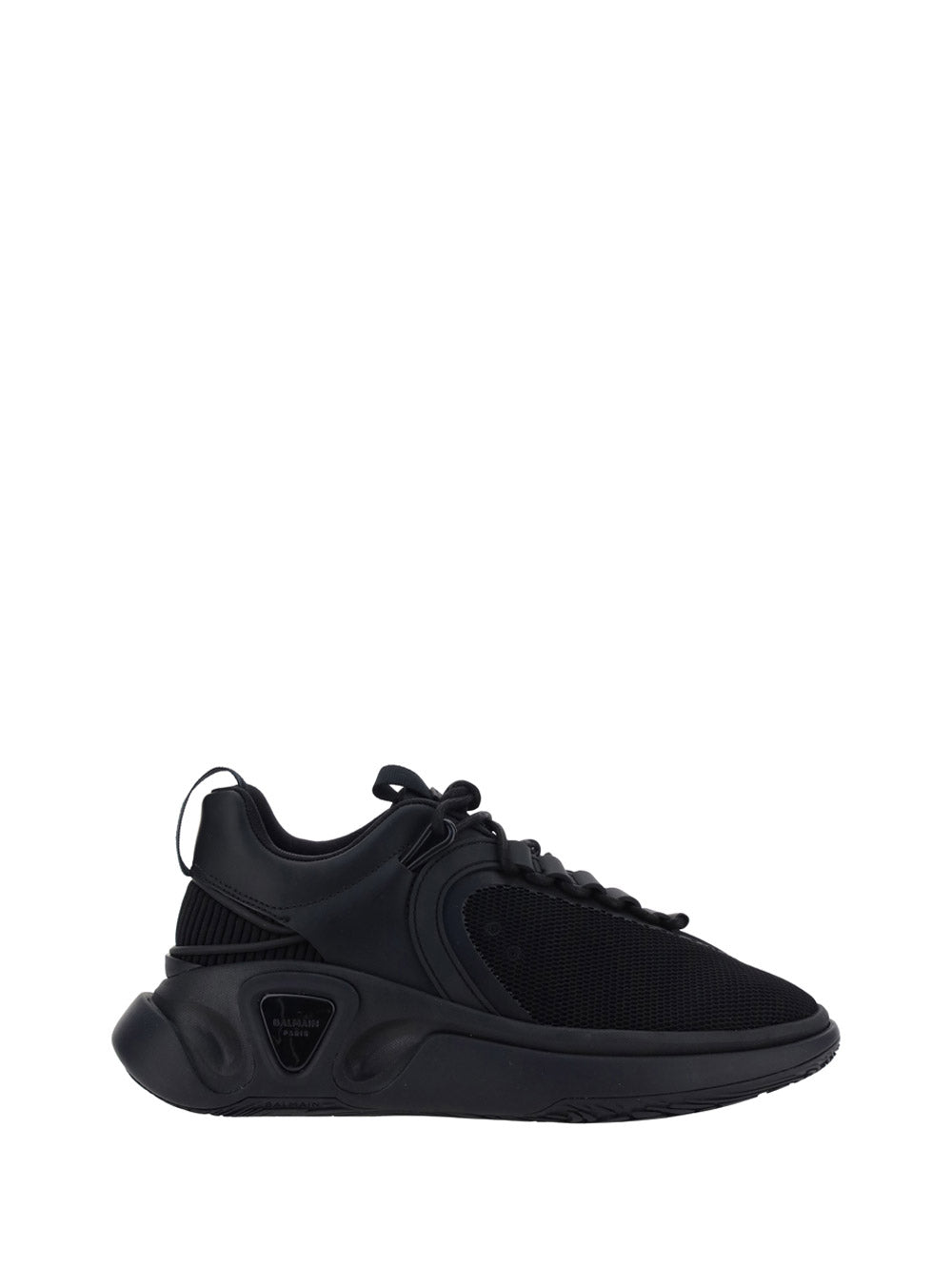 Reflective Material and Mesh B-Runner Sneakers - Black