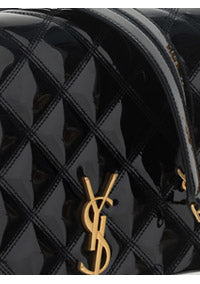 Women's Black Becky Mini Chain Bag In Quilted Patent Leather - Black