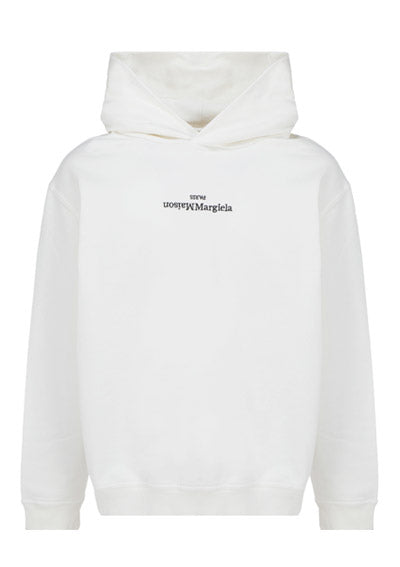 Reverse Logo Hoodie - White
