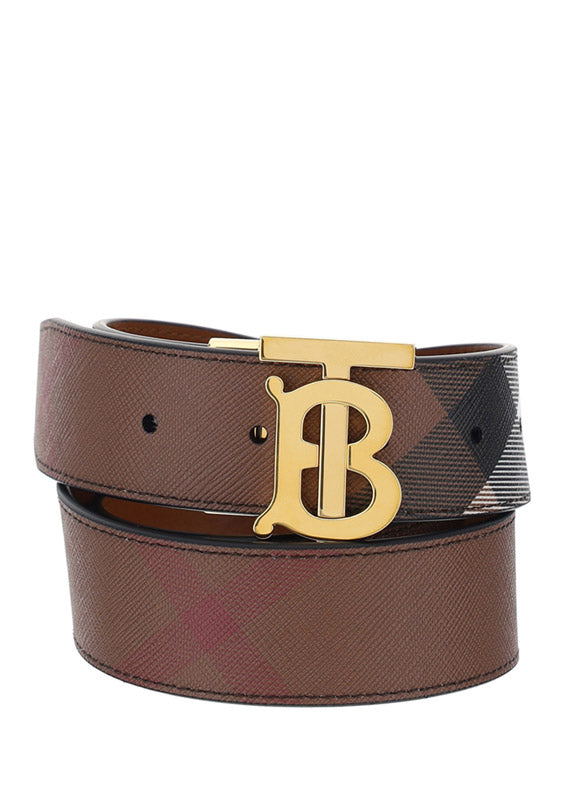 Reversible Monogram Motif Check Belt - Brown / Black