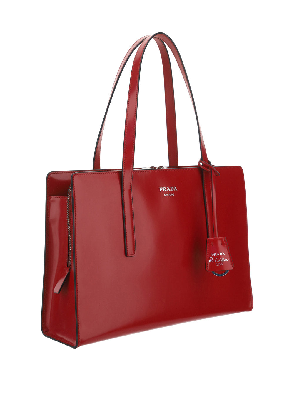 Prada Re-Edition 1995 Brushed Leather Medium Handbag - Scarlet Red