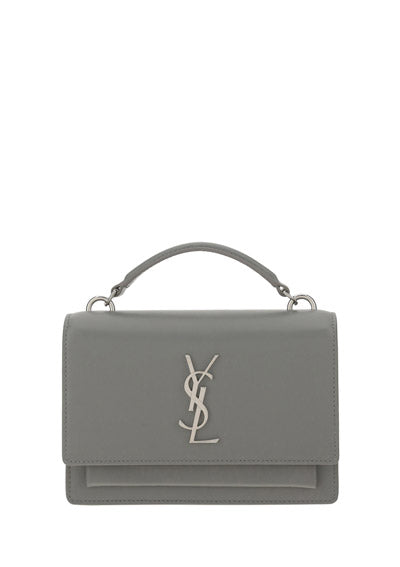 Sunset Chain Wallet Bag in Smooth Leather - Grey