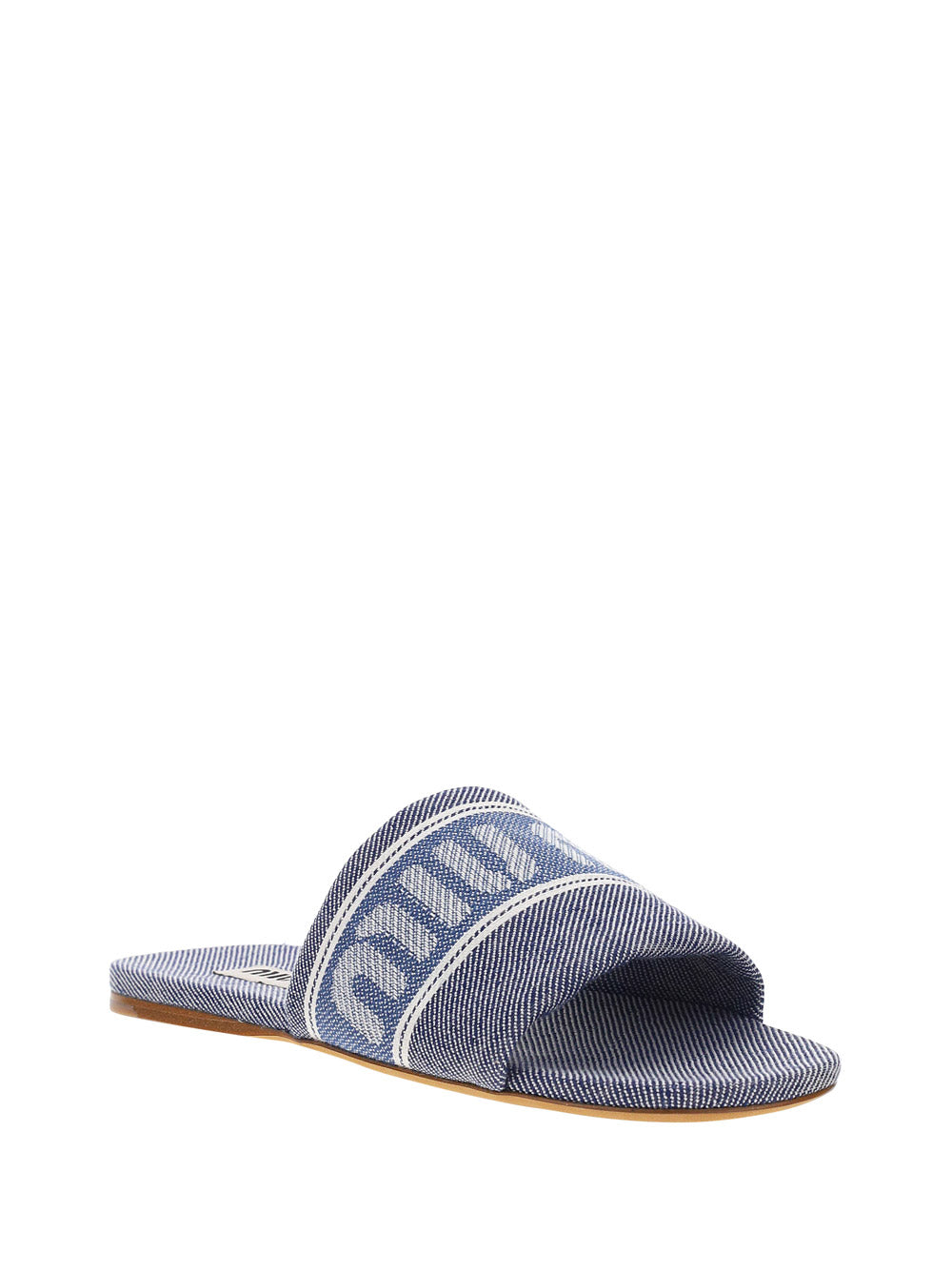 Logo-Jacquard Denim Sandals