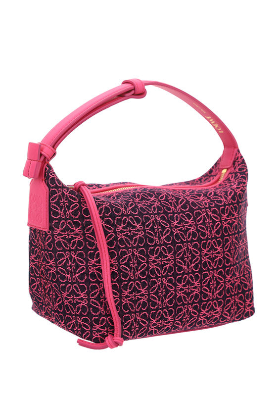 Small Cubi bag in Anagram Jacquard and Calfskin - Pink