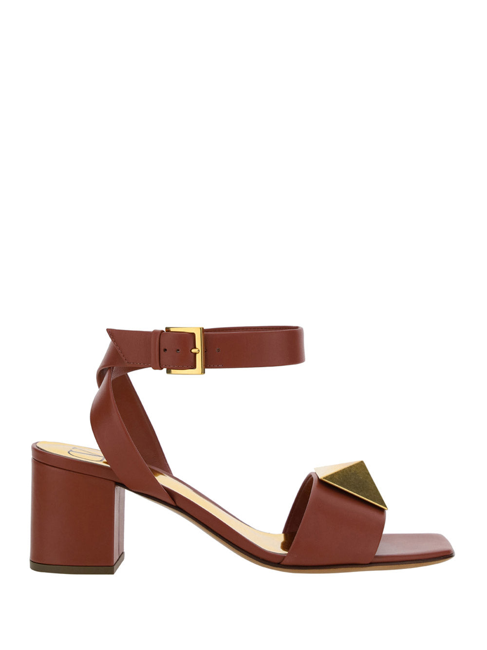 One Stud Sandal in Calfskin With Maxi Stud - Gingerbread