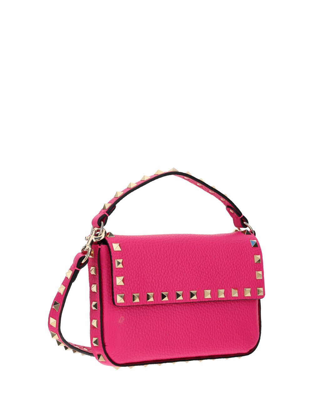 Rockstud Grainy Calfskin Pouch - Pink PP