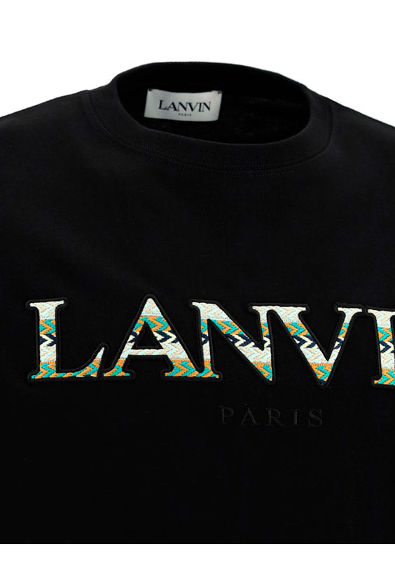Embroidered Logo Short-Sleeve T-Shirt - Black