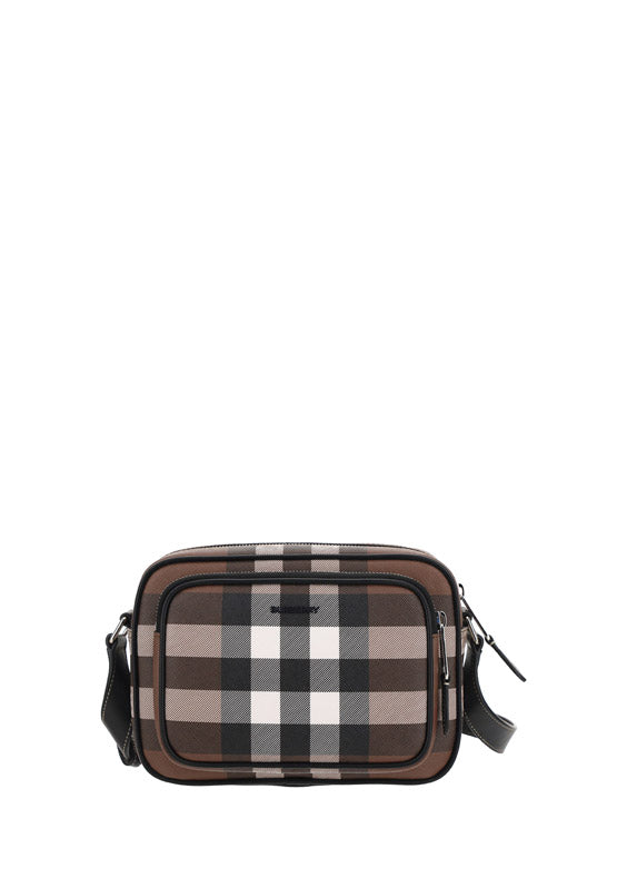 Bio-Based Check Crossbody Bag - Dark Birch Brown
