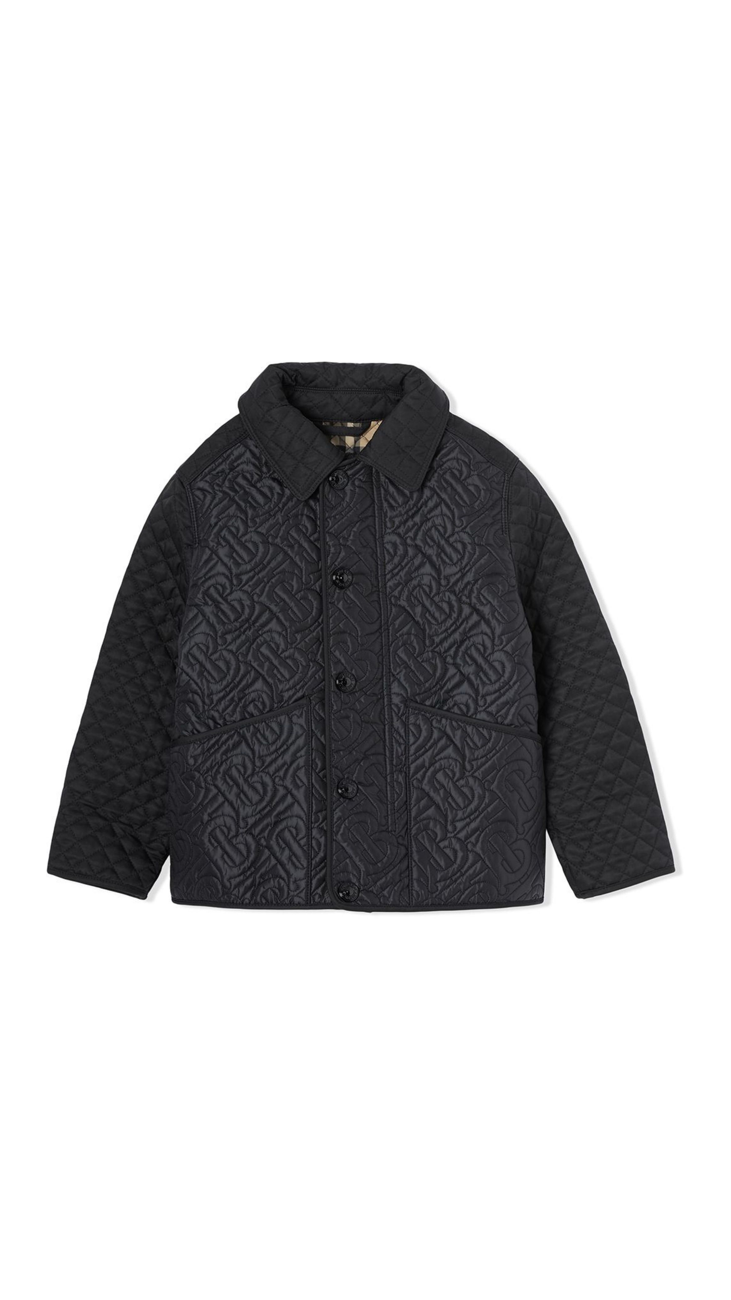 Monogram Quilted Panel Jacket - Black