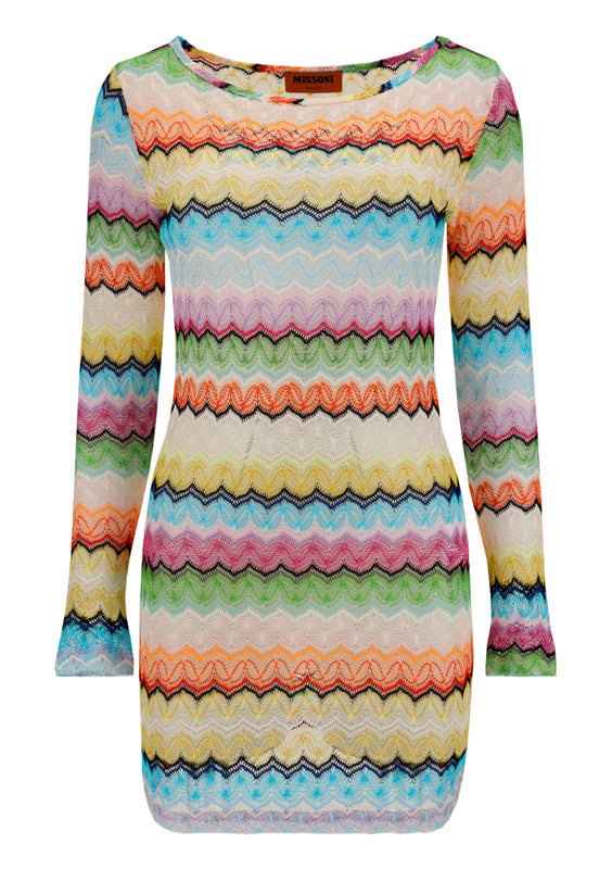 Long Sleeve Mini Dress - Multi