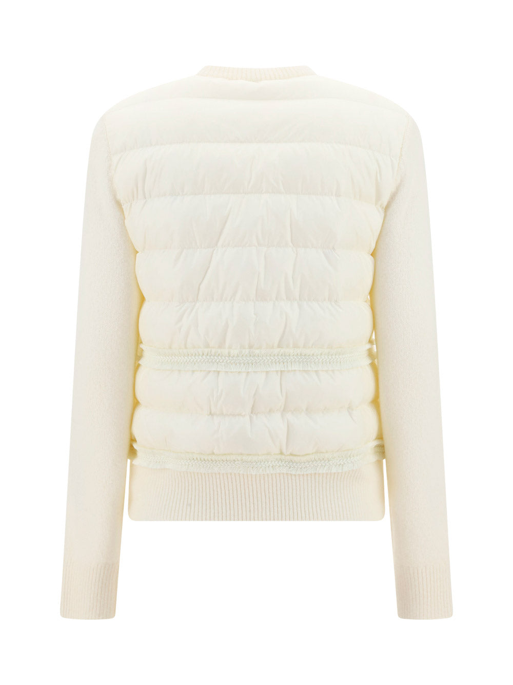 Padded Wool Blend Cardigan - Off White