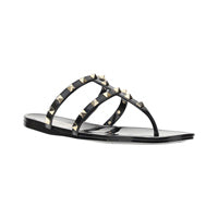 Rockstud Flat Rubber Sandal - Black