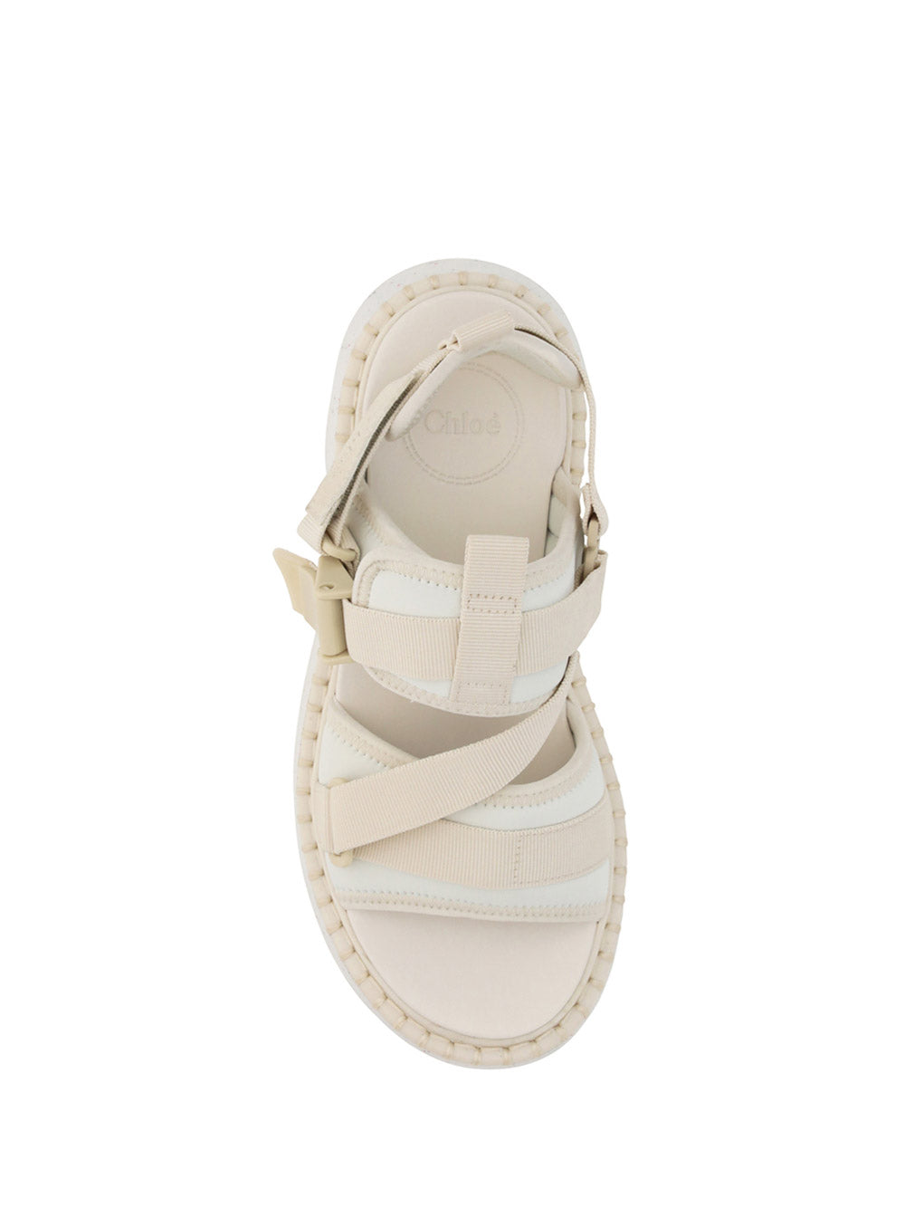 Lilli Sporty Flat Sandal In Recycled Textile - White