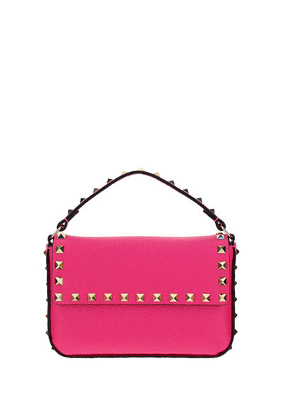 Rockstud Grainy Calfskin Pouch - Pink PP