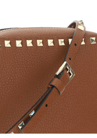 Small Rockstud Calfskin Crossbody Bad - Tan.