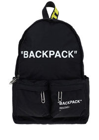 Quote Nylon Backpack - Black/White