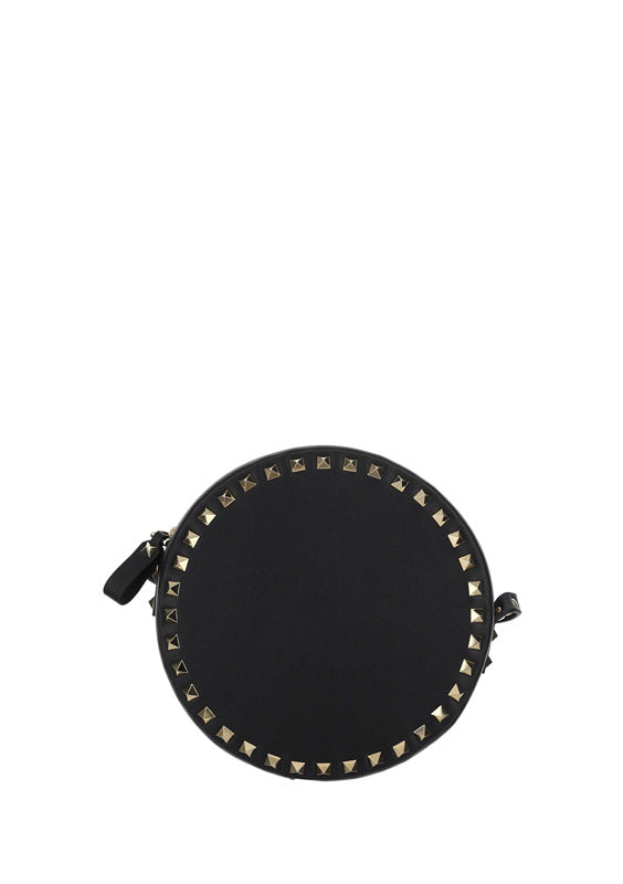 Rockstud Round Shoulder Bag - Black
