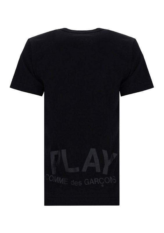 Tonal Heart Print T-shirt - Black.