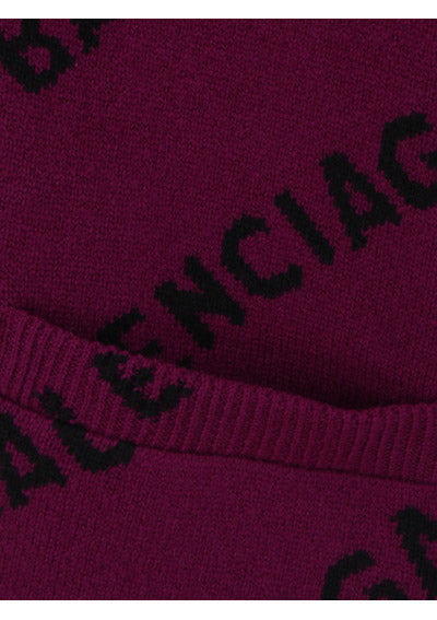 Allover Logo Cardigan - Purple