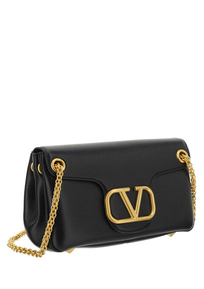 Stud Sign Nappa Shoulder Bag - Black
