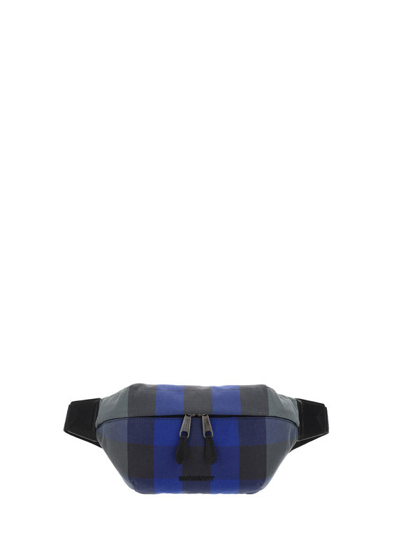 Check Cotton Sonny Bum Bag - Oceanic Blue