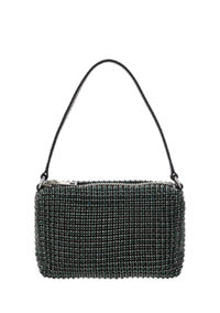 Heiress Medium Pouch Bag in Rhinestone Mesh