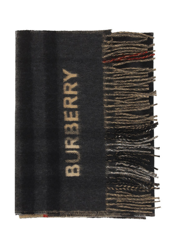 Contrast Check Cashmere Scarf - Archive Beige / Black