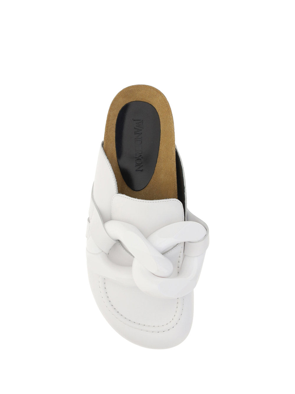 Chain Loafer Mules - White