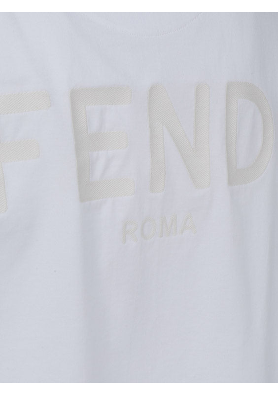 Fendi Roma Logo T-Shirt - White