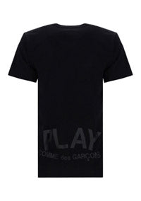 Tonal Heart Print T-shirt - Black.